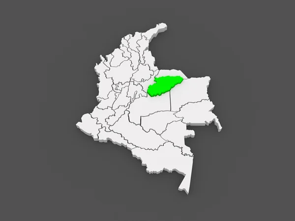 Map of Casanare. Colombia. — Stock Photo, Image