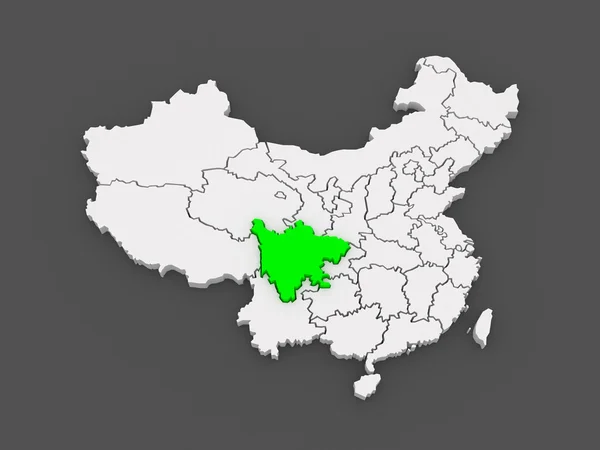Karte von Sichuan. China. — Stockfoto