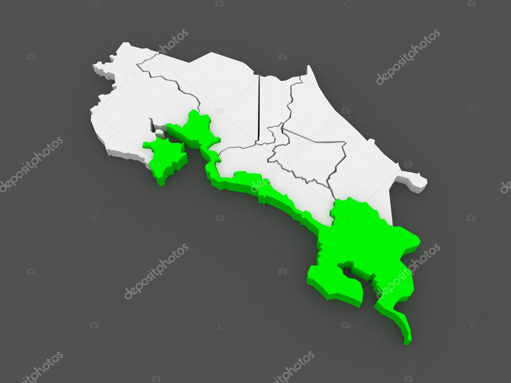 Map of Puntarenas. Costa Rica.