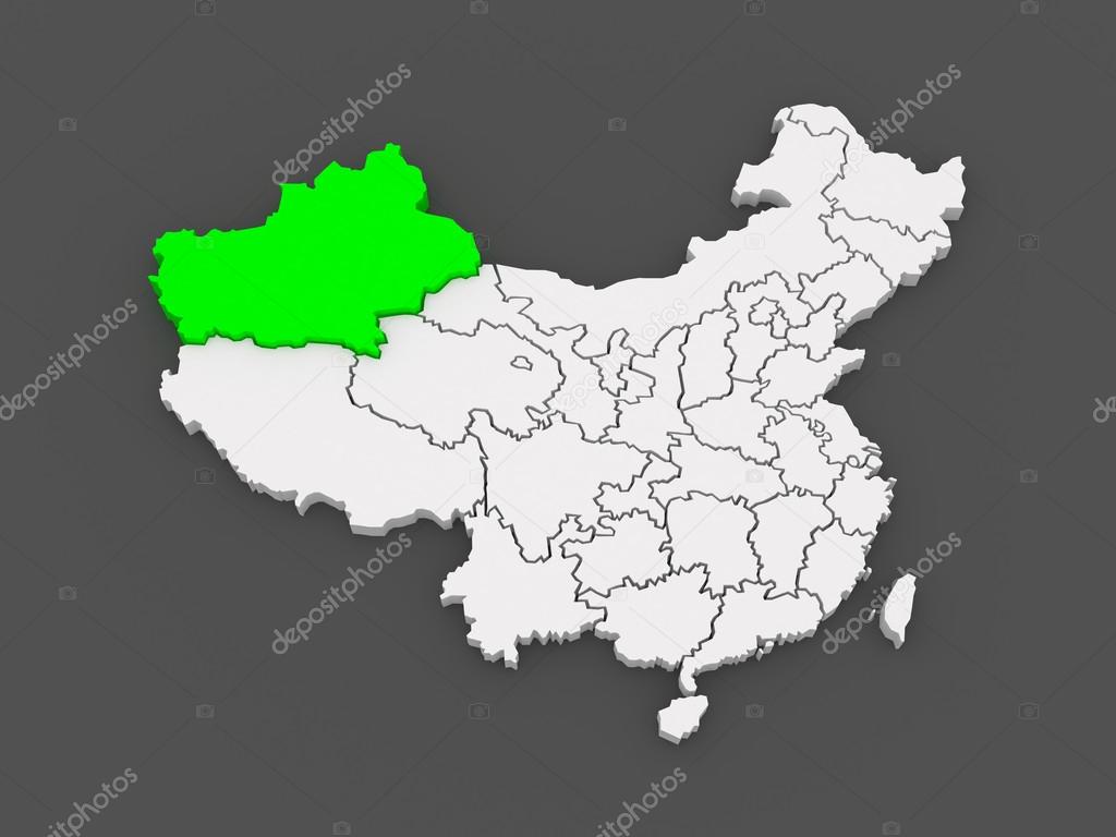新疆ウイグル自治区の地図。中国. — ストック写真 © Tatiana53 49595419