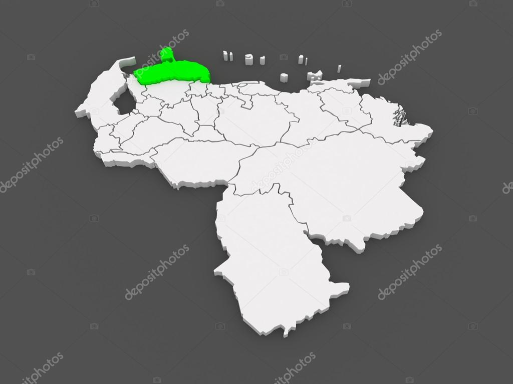 Map of Falcon. Venezuela.