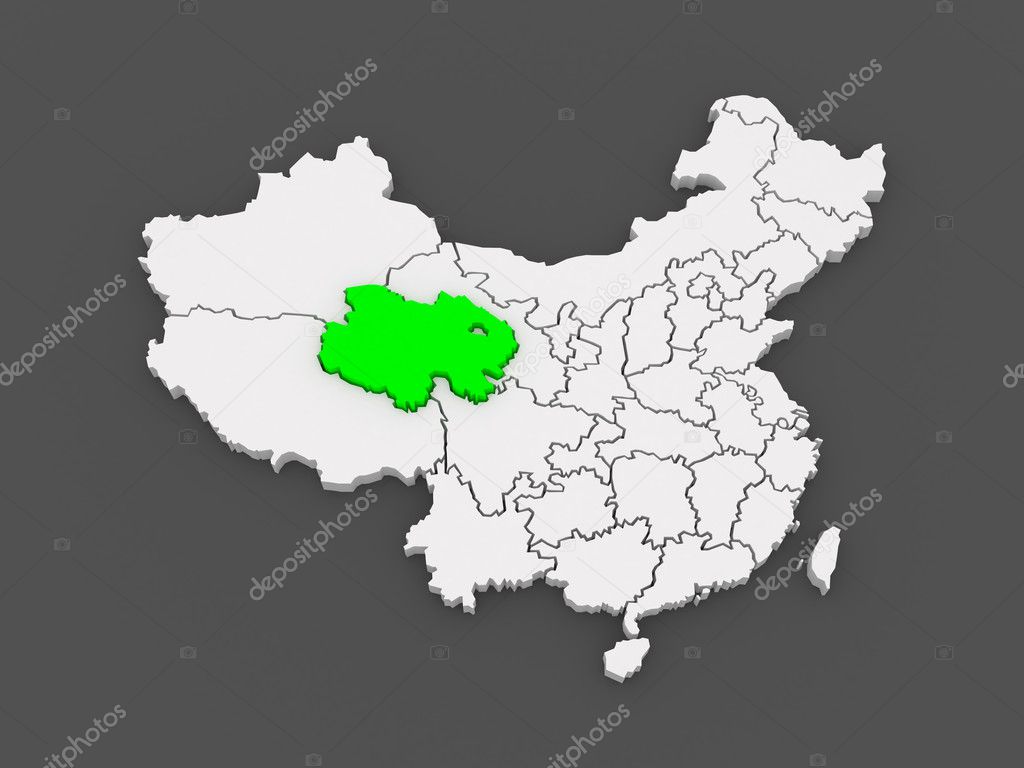 Map of Qinghai. China.