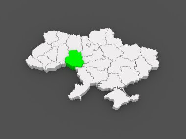 vinnytsia bölgesi Haritası. Ukrayna.