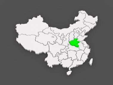 henan Haritası. Çin.