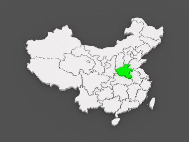Map of Henan. China. clipart
