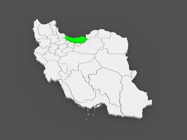 Mapa mazandaran. Iran. — Zdjęcie stockowe