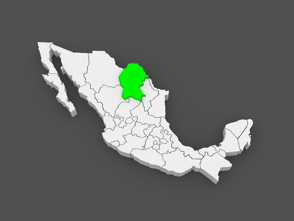 Kaart van coahuila. Mexico. — Stockfoto