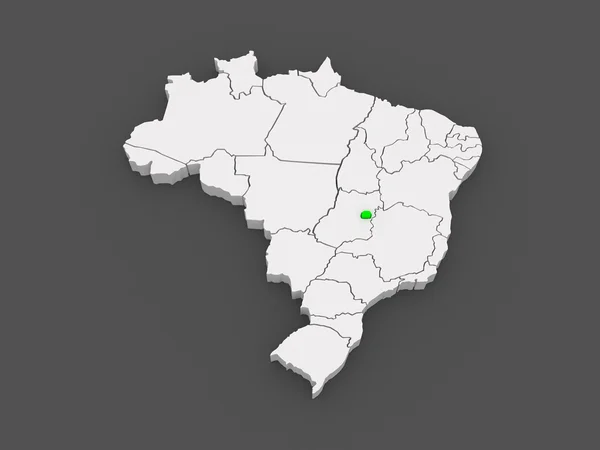 Mapa brasilia. Brazílie. — Stock fotografie