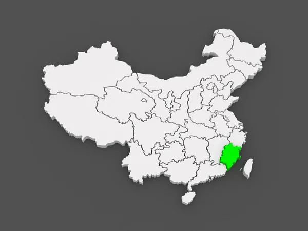 Mapa fujian. Čína. — Stock fotografie