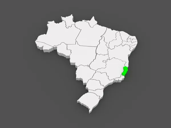 Mapa de Espirito Santo. Brasil . — Foto de Stock