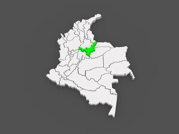 Mapa boyaca. Kolumbie. — Stock fotografie