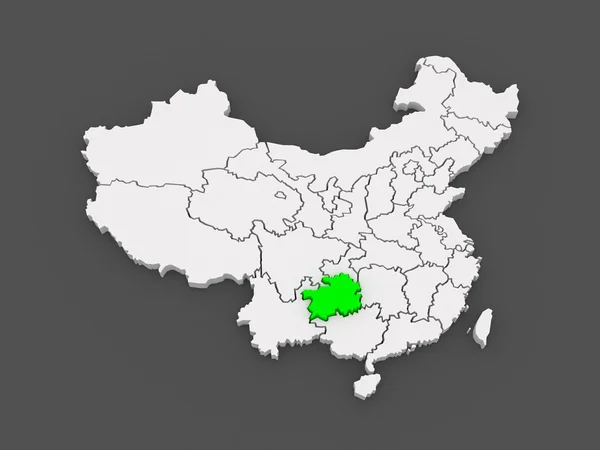 Mapa de Guizhou. China. . — Foto de Stock