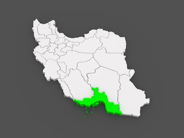Map of Hormozgan. Iran. — Stock Photo, Image