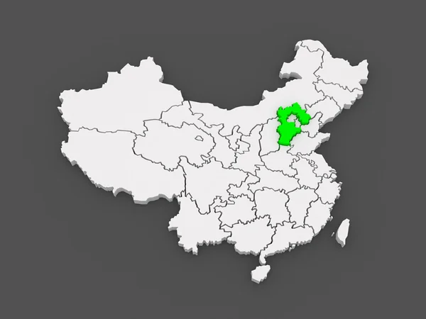 Map of Hebei. China. — Stock Photo, Image