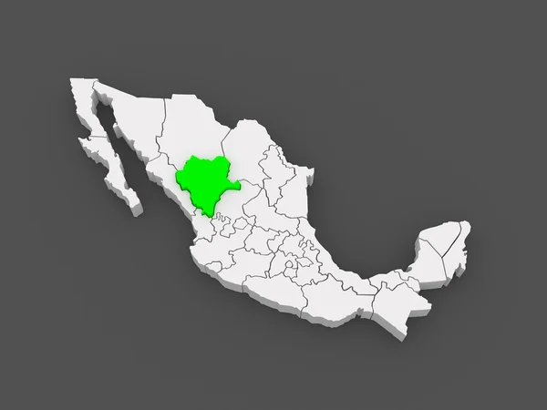 杜兰戈州地图。墨西哥. — 图库照片