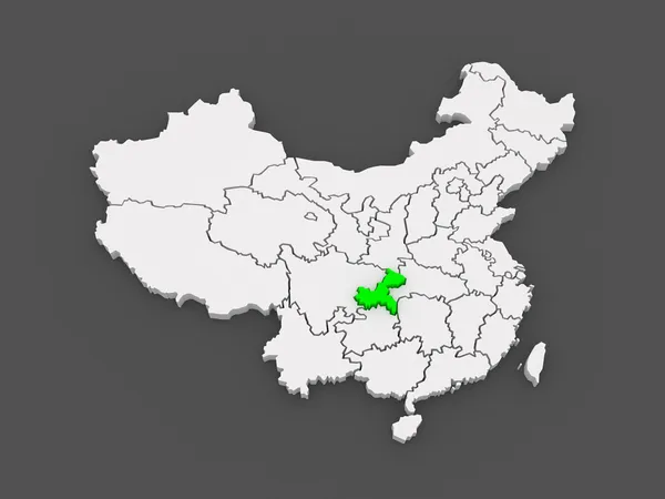 Chongqing Haritası. Çin. — Stok fotoğraf