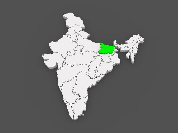 Mapa de Bihar. Índia . — Fotografia de Stock