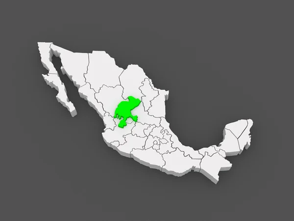 Map of Zacatecas. Mexico. — Stock Photo, Image