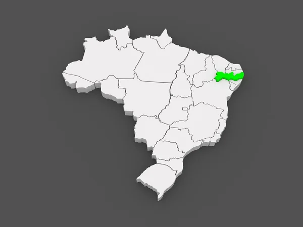 伯南布哥的地图。巴西. — 图库照片