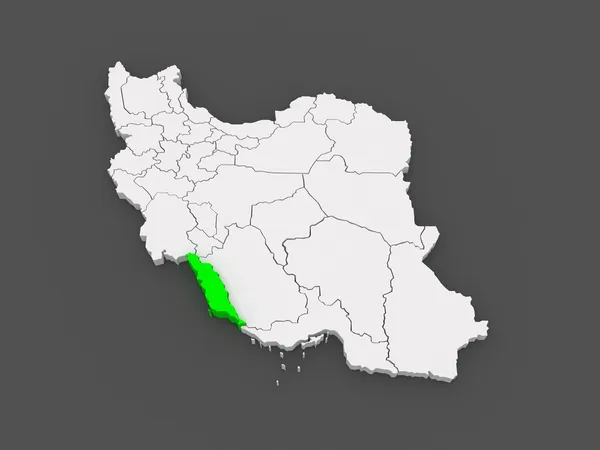 Mapa de Bushehr. Irán . — Foto de Stock