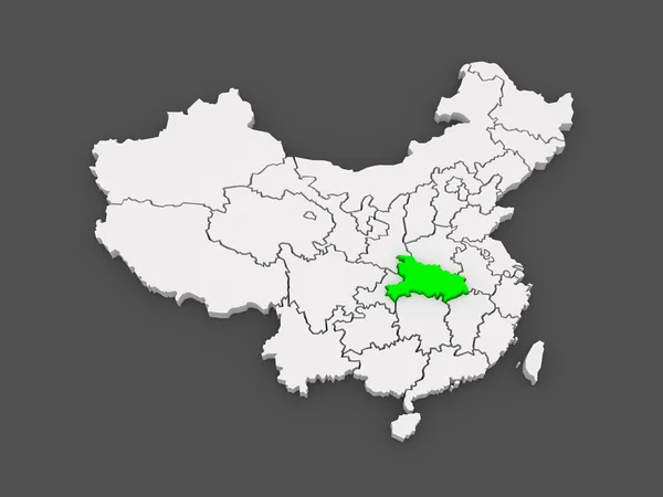 Map of Hubei. China. — Stock Photo, Image