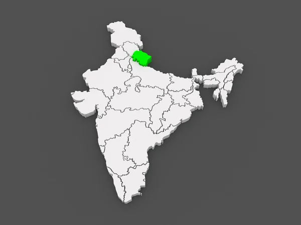 Карта Уттаракханд. Індія. — стокове фото
