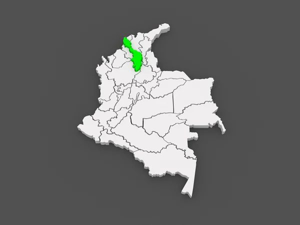 Mapa de Bolívar. Colombia . —  Fotos de Stock