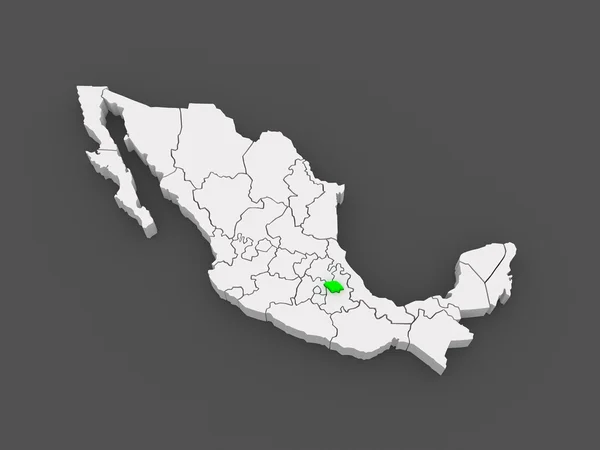 Kaart van tlaxcala. Mexico. — Stockfoto