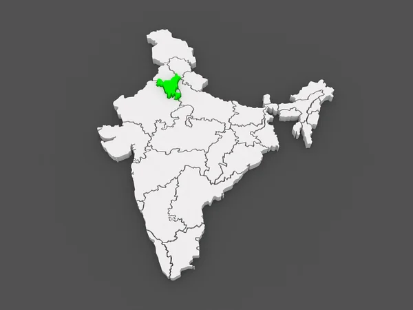 Карта Хар'яна. Індія. — стокове фото