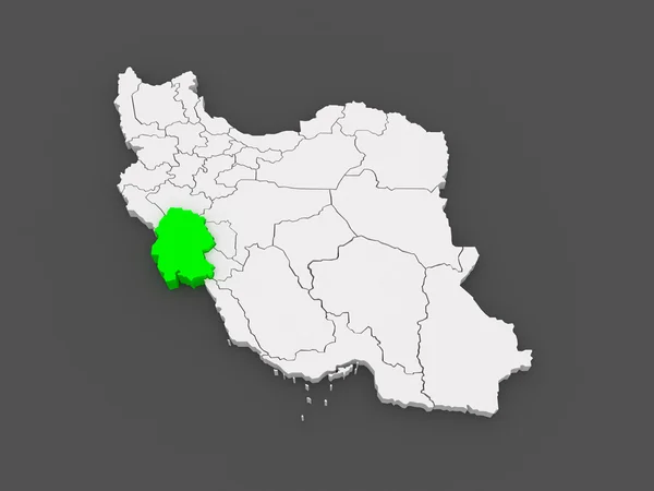 胡齐斯坦省的地图。伊朗. — 图库照片