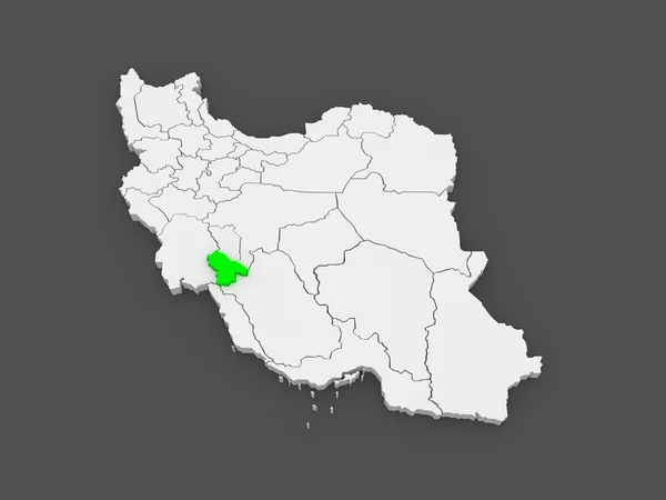 Mapa kohgiluye i boyerahmed. Iran. — Zdjęcie stockowe