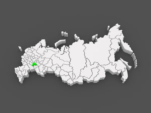 Mapa Federacji Rosyjskiej. Uljanowsk region. — Zdjęcie stockowe