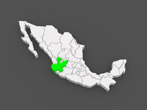 Mapa de Jalisco. México. . — Foto de Stock