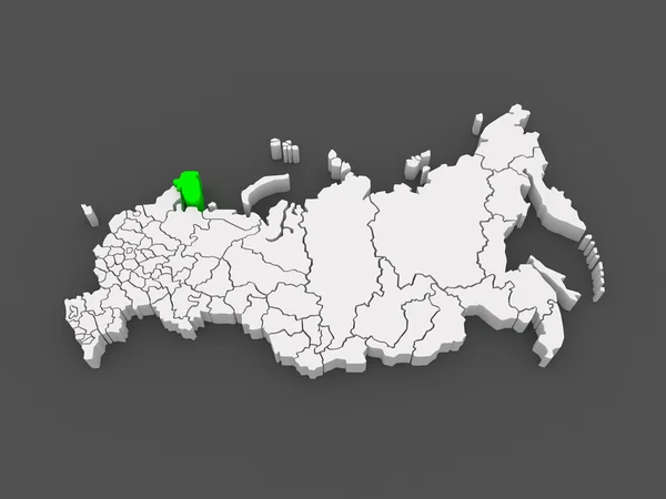 Térkép az Orosz Föderáció. murmanszki terület. — Stock Fotó