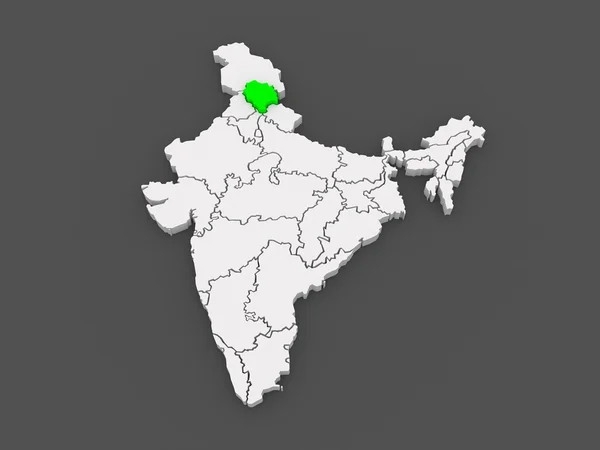 Mappa dell'Himachal Pradesh. India . — Foto Stock