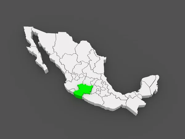 Map of Michoacan. Mexico. — Stock Photo, Image