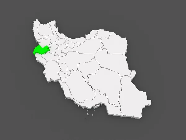 Mapa de Kermanshah. Irán . — Foto de Stock