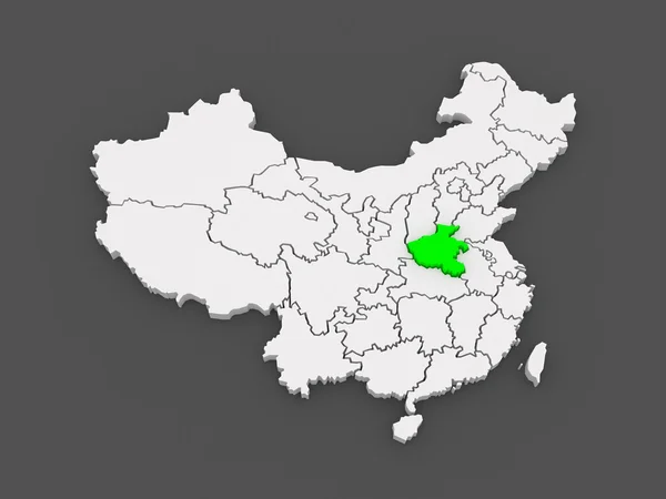 Mapa provincie Che-nan. Čína. — Stock fotografie