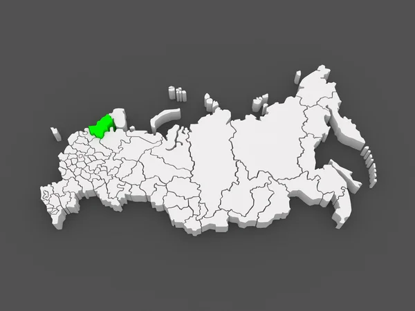 Mapa da Federação Russa. República da Carélia . — Fotografia de Stock