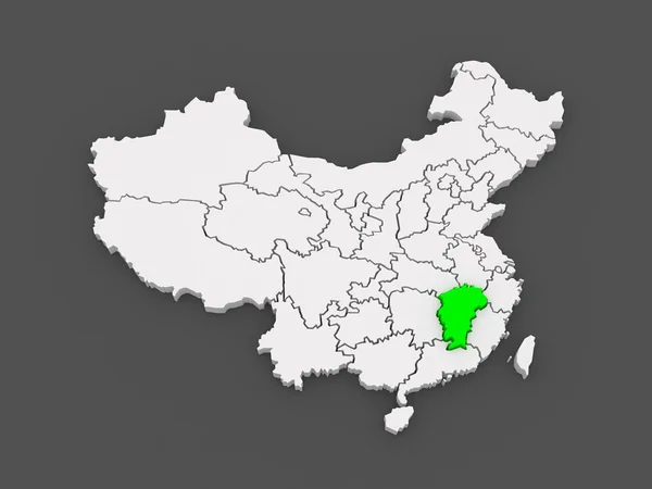 Mapa jiangxi. Čína. — Stock fotografie