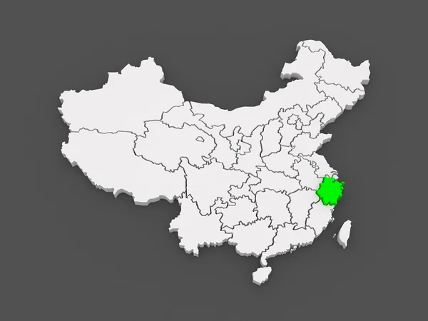 Mapa zhejiang. Čína. — Stock fotografie