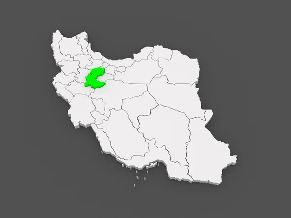 Map of Ostan-e Markazi. Iran. — Stock Photo, Image