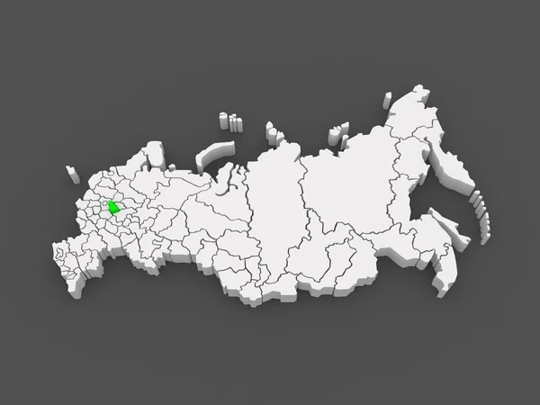 Mapa Ruské federace. Vladimír region. — Stock fotografie