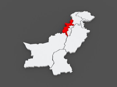 Map of Federally Administered Tribal Areas of Peshawar. Pakistan clipart