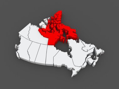 nunavut Haritası. Kanada.