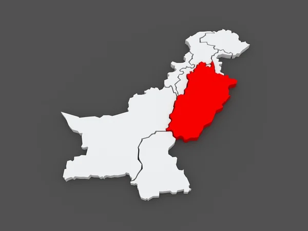 Map of Punjab. Pakistan. — Stock Photo, Image