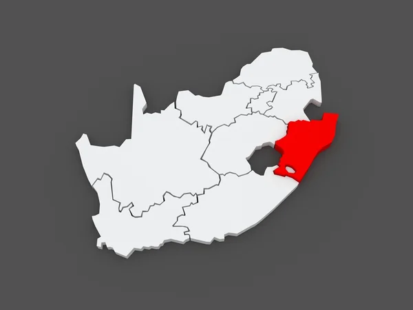 Mapa prowincji kwazulu-natal (pietermaritzburg). Republika Południowej Afryki. — Zdjęcie stockowe