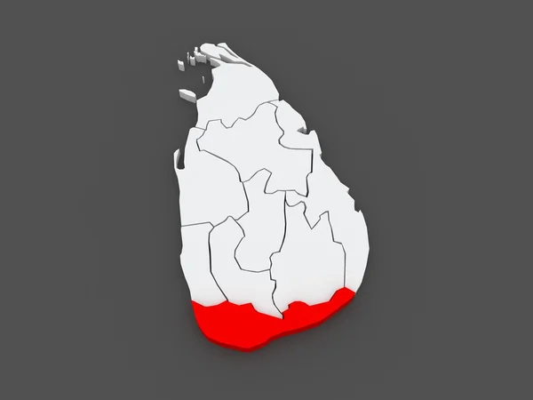 Kaart van Zuid. Sri lanka. — Stockfoto