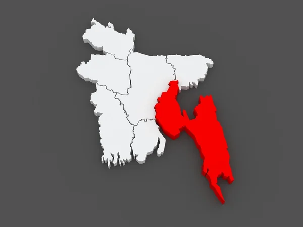 Map of Chittagong. Bangladesh. — Stock Photo, Image