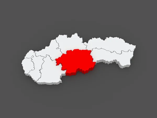 Mapa regionu Bańskiej Bystrzycy. Słowacja. — Zdjęcie stockowe